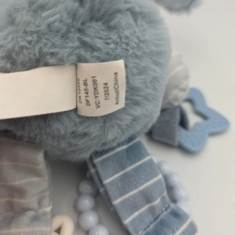 New Dreamgro Blue Puppy Lovey Dog Activity Plush Rattle Crinkle Teether Toy 11